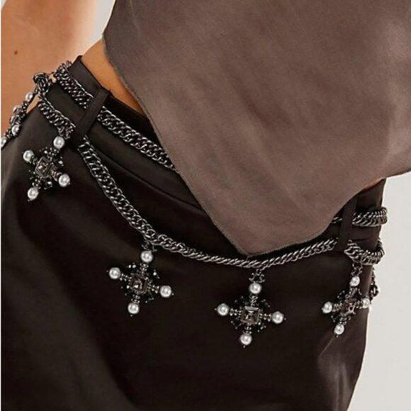 new FREE PEOPLE Renaissance Chain Belt Antoinette $58 Retail  253 3S2 - Picture 1 of 4